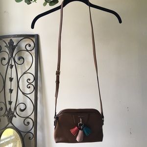 Nine West Brown Leather Crossbody Bag